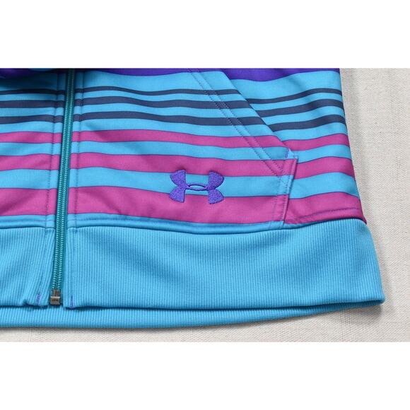 Under Armour Women's Semi-Fitted Striped Full Zip Hoodie Size SM/P - Picture 7 of 8